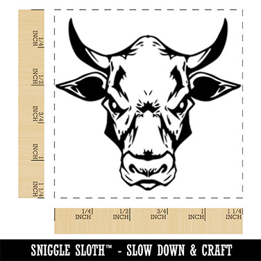 Angry Cow Bull Head Square Rubber Stamp for Stamping Crafting