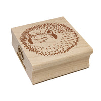 Angry Pufferfish Spikes Square Rubber Stamp for Stamping Crafting