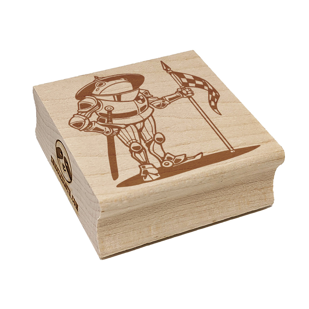 Armored Frog Knight Fantasy Square Rubber Stamp for Stamping Crafting