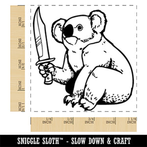 Australian Koala with Big Knife Square Rubber Stamp for Stamping Crafting