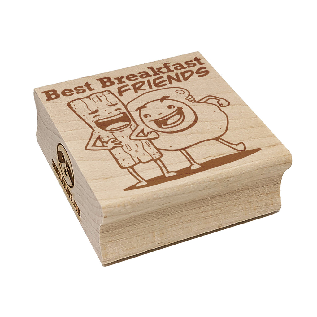 Bacon and Eggs Best Friends Breakfast Square Rubber Stamp for Stamping Crafting
