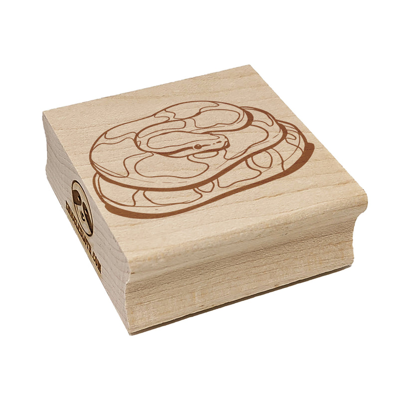 Ball Python Coiled Snake Serpent Square Rubber Stamp for Stamping Crafting