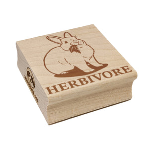 Bunny Rabbit Vegan Herbivore Square Rubber Stamp for Stamping Crafting
