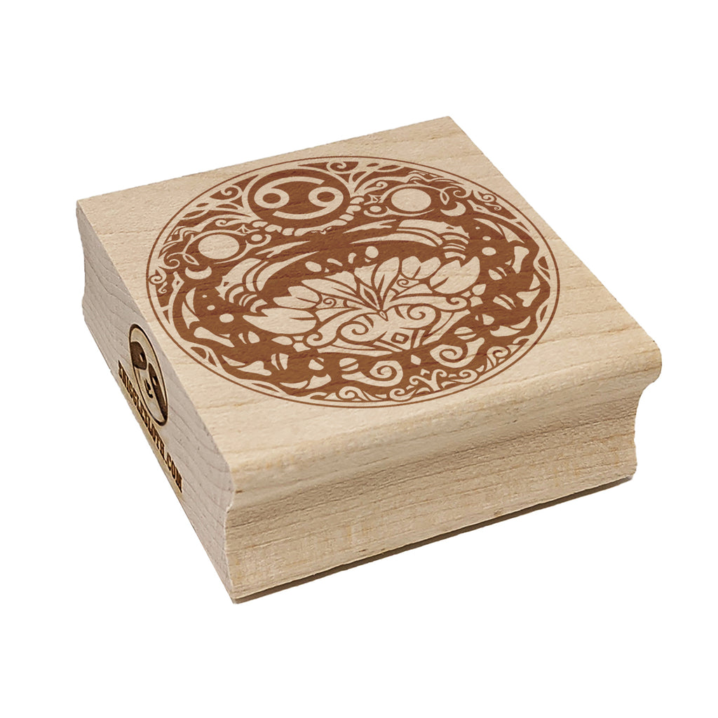 Cancer Astrological Zodiac Sign Horoscope Square Rubber Stamp for Stamping Crafting