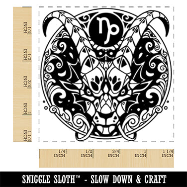 Capricorn Astrological Zodiac Sign Horoscope Square Rubber Stamp for Stamping Crafting