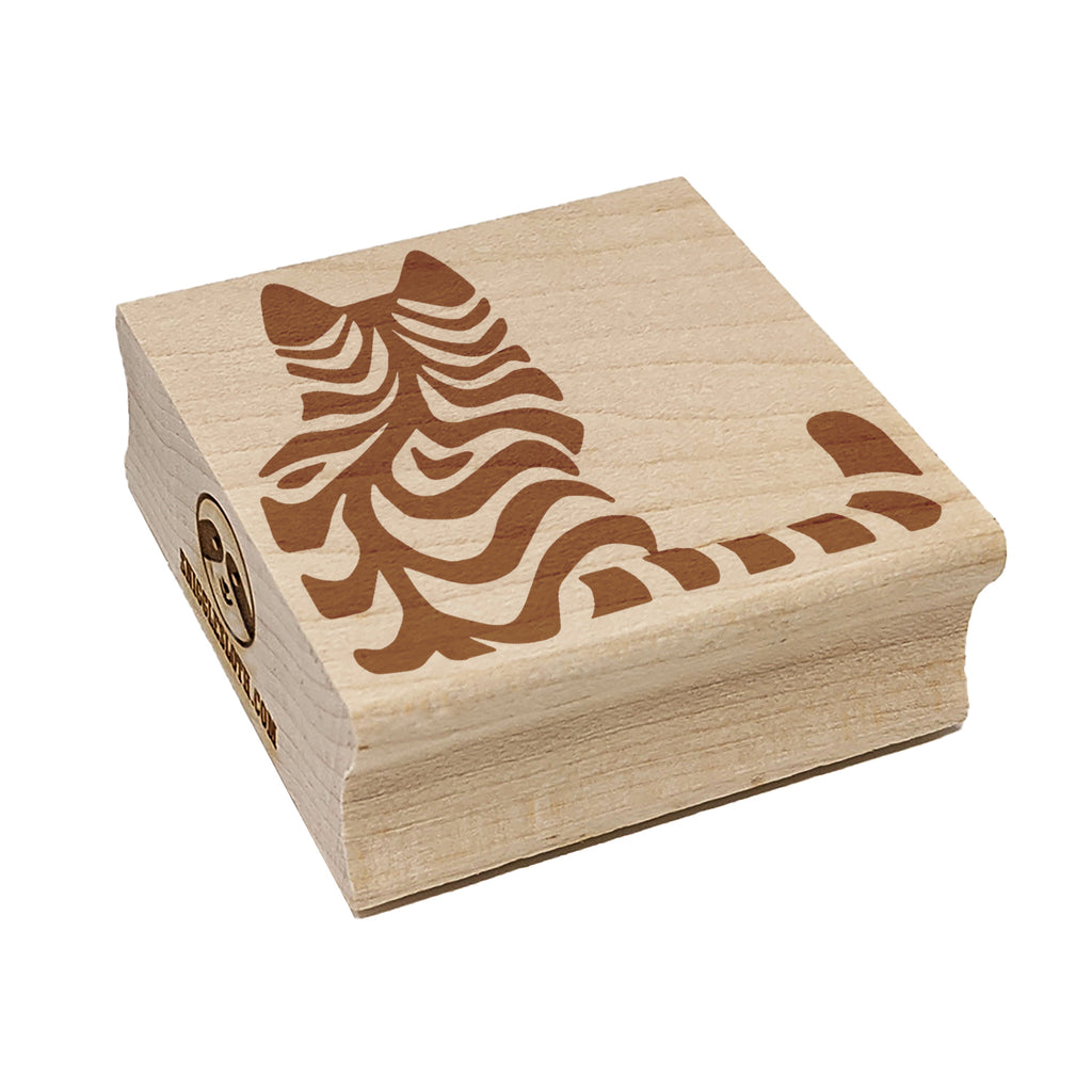 Cat Stripes Pattern Square Rubber Stamp for Stamping Crafting