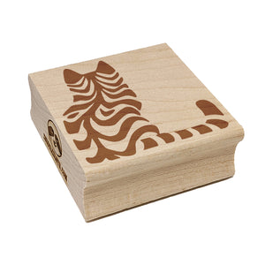Cat Stripes Pattern Square Rubber Stamp for Stamping Crafting