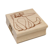 Cat with Kitchen Knife Square Rubber Stamp for Stamping Crafting