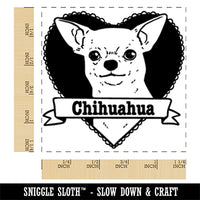 Chihuahua Dog Heart Square Rubber Stamp for Stamping Crafting