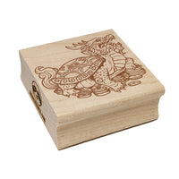 Chinese Dragon Turtle Square Rubber Stamp for Stamping Crafting