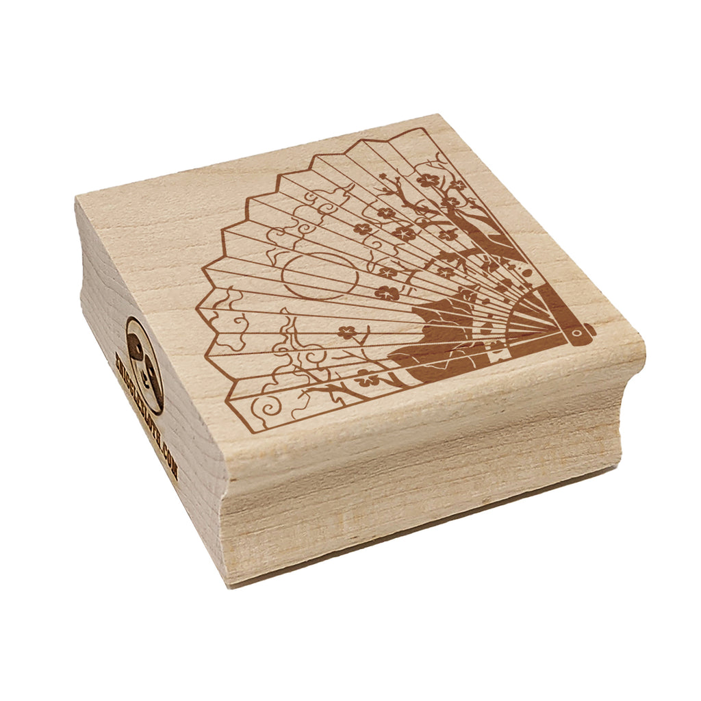 Chinese Japanese Folding Fan Square Rubber Stamp for Stamping Crafting