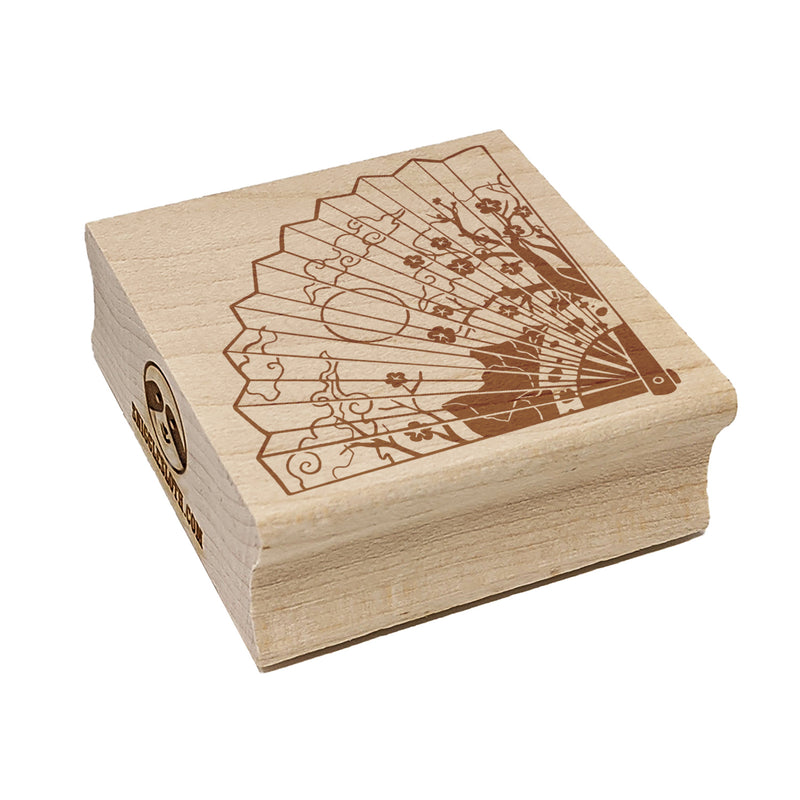 Chinese Japanese Folding Fan Square Rubber Stamp for Stamping Crafting