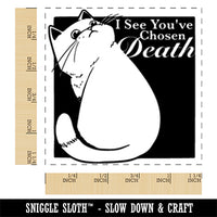 Chosen Death Mad Cat Square Rubber Stamp for Stamping Crafting
