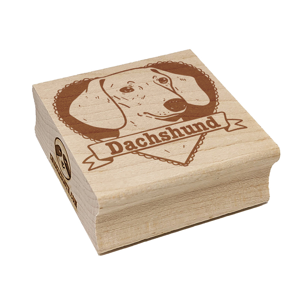 Dachshund Dog Heart Square Rubber Stamp for Stamping Crafting