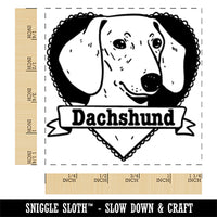 Dachshund Dog Heart Square Rubber Stamp for Stamping Crafting