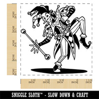 Dancing Harlequin Clown Jester Square Rubber Stamp for Stamping Crafting