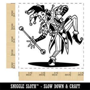 Dancing Harlequin Clown Jester Square Rubber Stamp for Stamping Crafting