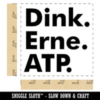 Dink Erne ATP Pickleball Sport Square Rubber Stamp for Stamping Crafting