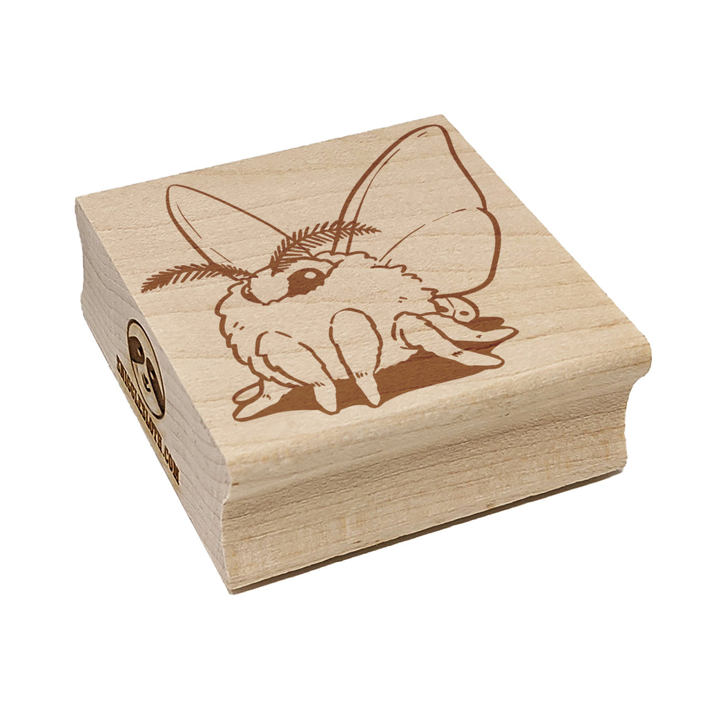 Fluffy Poodle Moth Square Rubber Stamp for Stamping Crafting