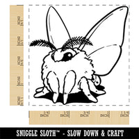 Fluffy Poodle Moth Square Rubber Stamp for Stamping Crafting