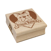 French Bulldog Dog Heart Square Rubber Stamp for Stamping Crafting