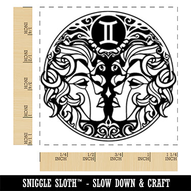 Gemini Astrological Zodiac Sign Horoscope Square Rubber Stamp for Stamping Crafting