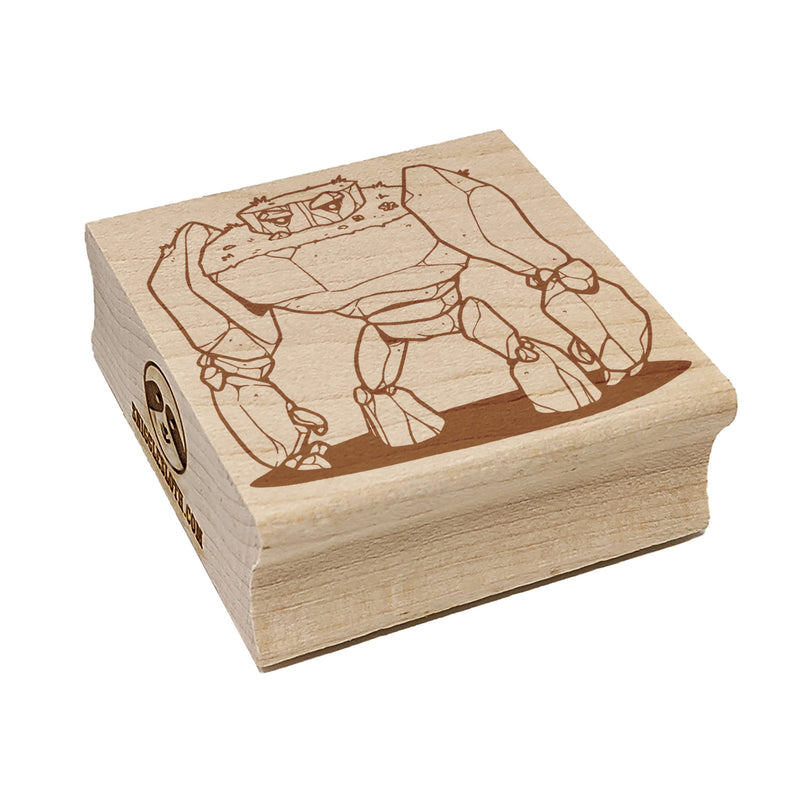 Giant Stone Golem Rocks Square Rubber Stamp for Stamping Crafting