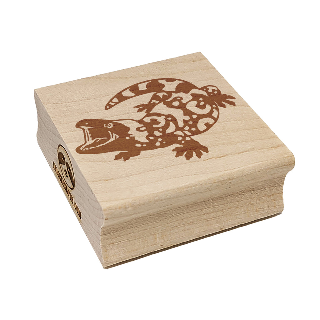 Gila Monster Venomous Lizard Square Rubber Stamp for Stamping Crafting