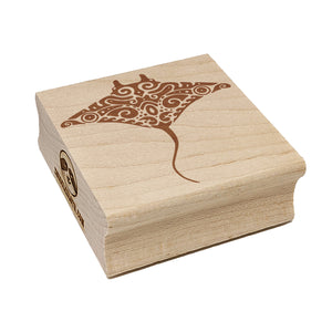 Hawaiian Tribal Manta Ray Square Rubber Stamp for Stamping Crafting