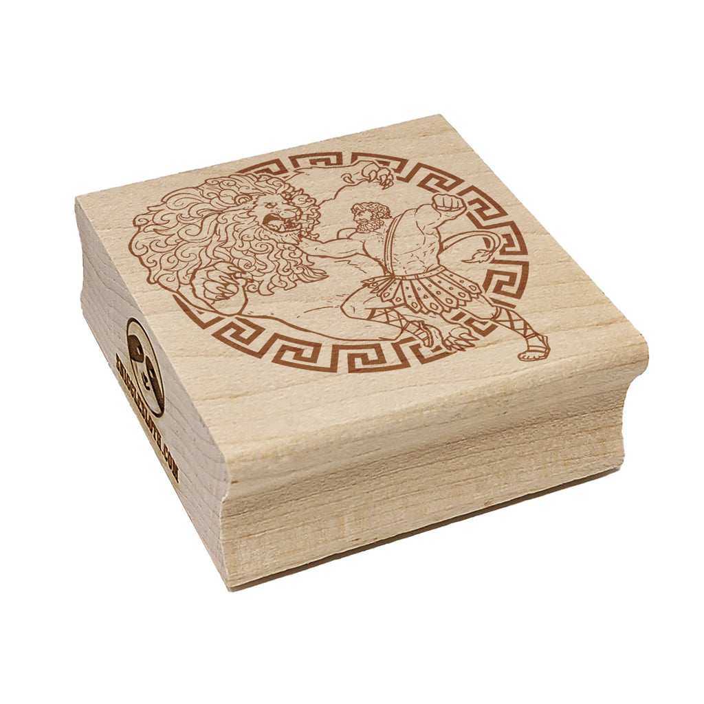 Hercules Nemean Lion Greek Mythology Square Rubber Stamp for Stamping Crafting