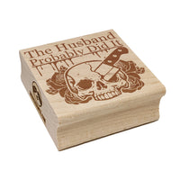 Husband Did it True Crime Knife Skull Square Rubber Stamp for Stamping Crafting