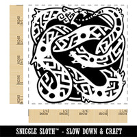 Jormungandr World Serpent Snake Ragnarok Square Rubber Stamp for Stamping Crafting