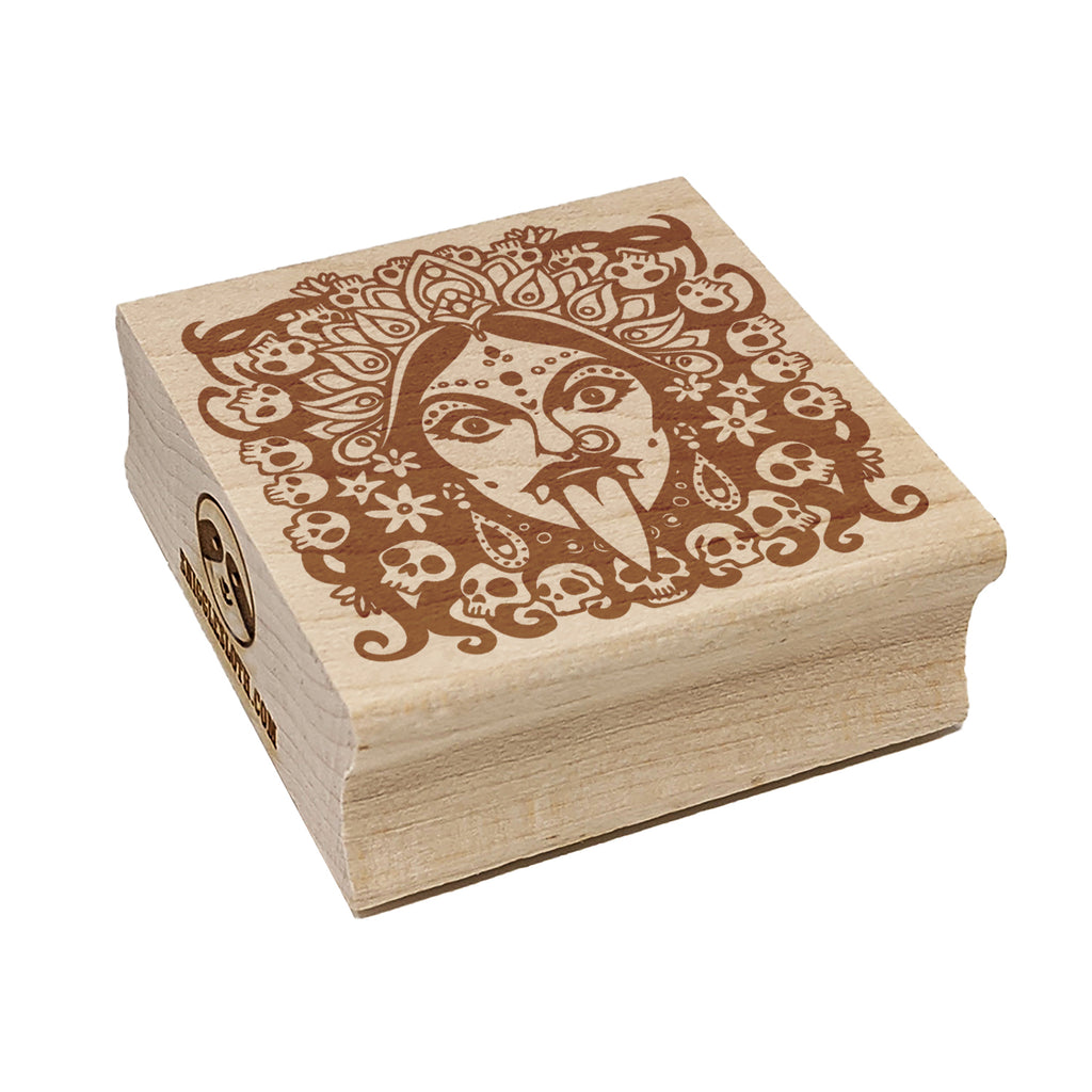 Kali Indian Goddess of Destruction and Change Square Rubber Stamp for Stamping Crafting