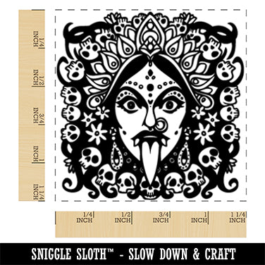 Kali Indian Goddess of Destruction and Change Square Rubber Stamp for Stamping Crafting