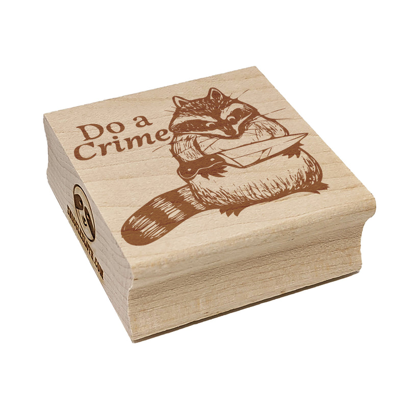 Mischievous Crime Raccoon with Knife Square Rubber Stamp for Stamping Crafting