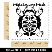Mistakes were Made Flipped Turtle Square Rubber Stamp for Stamping Crafting