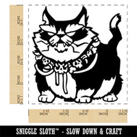 Monstrous Yule Cat Bone Collar Square Rubber Stamp for Stamping Crafting