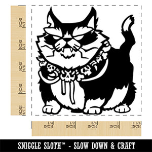 Monstrous Yule Cat Bone Collar Square Rubber Stamp for Stamping Crafting