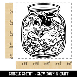 Octopus In Jar Square Rubber Stamp for Stamping Crafting