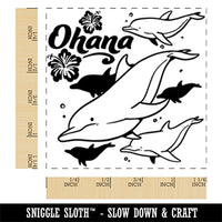 Ohana Bottlenose Dolphin Pod Family Square Rubber Stamp for Stamping Crafting