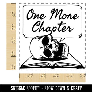One More Chapter Skull Book Reading Square Rubber Stamp for Stamping Crafting