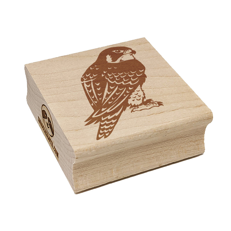 Peregrine Falcon Bird of Prey Raptor Square Rubber Stamp for Stamping Crafting