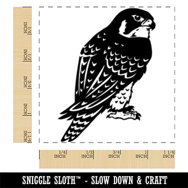 Peregrine Falcon Bird of Prey Raptor Square Rubber Stamp for Stamping Crafting