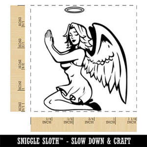 Pinup Angel Woman Square Rubber Stamp for Stamping Crafting