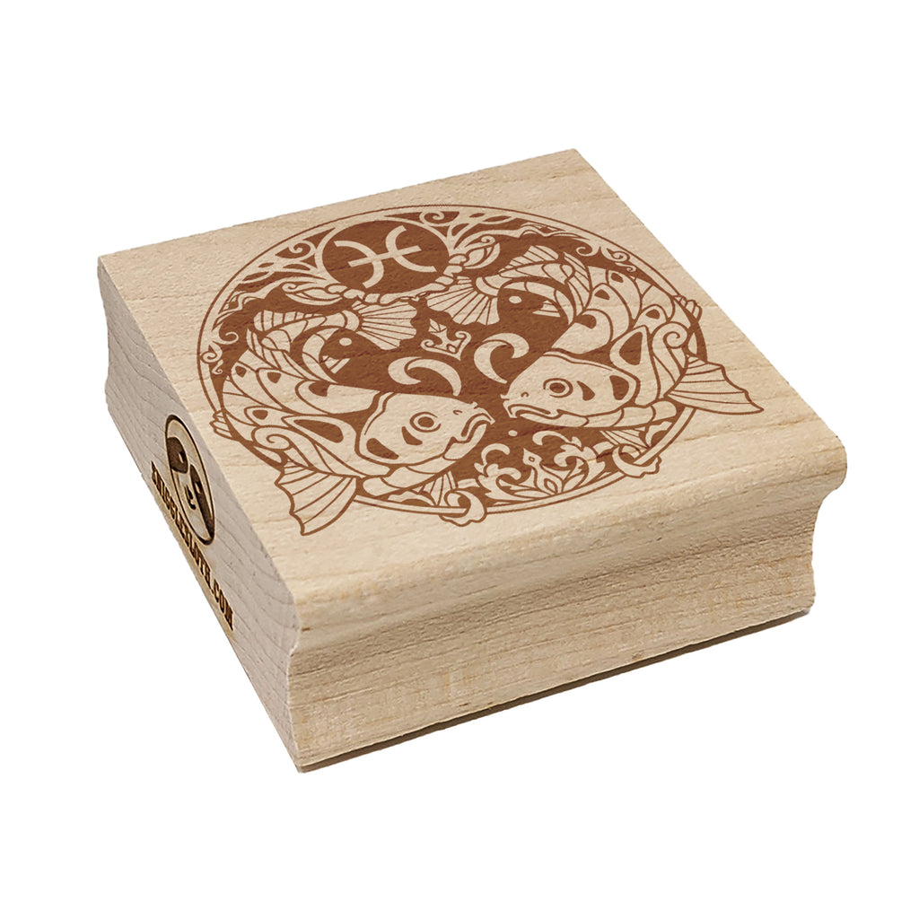 Pisces Astrological Zodiac Sign Horoscope Square Rubber Stamp for Stamping Crafting