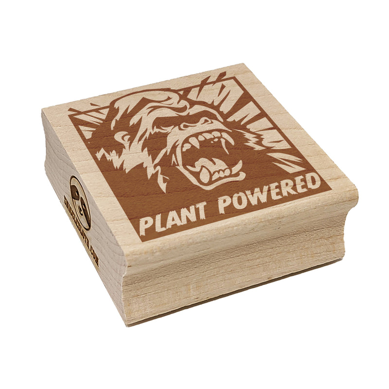 Plant Powered Vegan Gorilla Square Rubber Stamp for Stamping Crafting