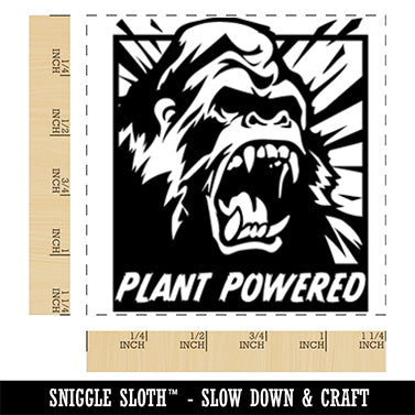 Plant Powered Vegan Gorilla Square Rubber Stamp for Stamping Crafting