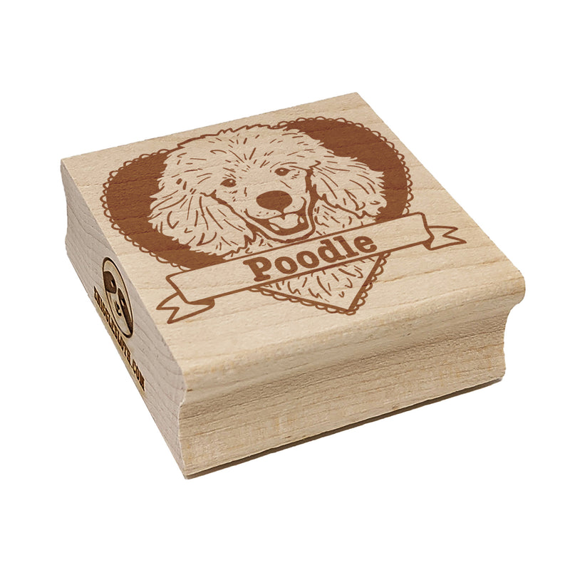 Poodle Dog Heart Square Rubber Stamp for Stamping Crafting