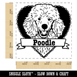 Poodle Dog Heart Square Rubber Stamp for Stamping Crafting