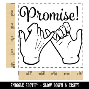Promise Hands Pinky Swear Square Rubber Stamp for Stamping Crafting